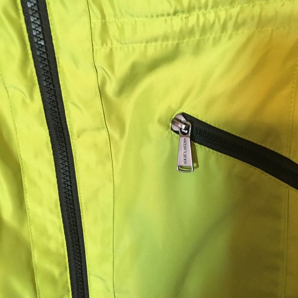 MICHAEL KORS Bright Green Hooded Anorak Rain Jacket Sz S EUC!!! - Picture 3 of 7